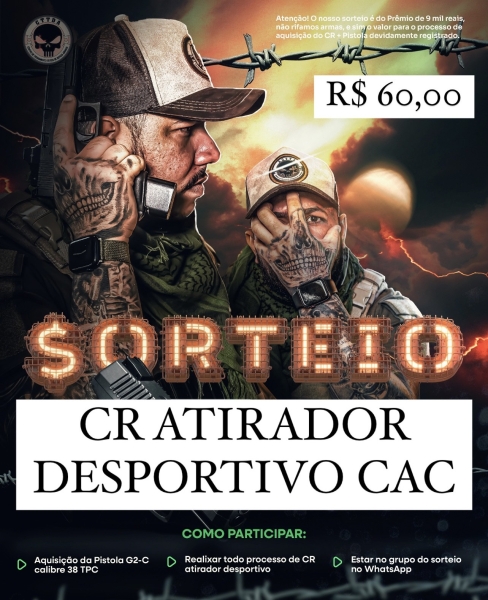 PRÊMIO CR DE ATIRADOR DESPORTIVO CAC + FILIAÇÃO CLUBE DE TIRO